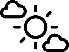Cloudy Day Outline Svg Vector, Free Vectors File